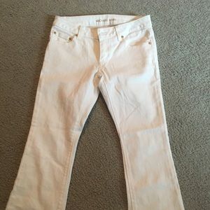 Michael Kor Izzy Cropped Flare White Jeans